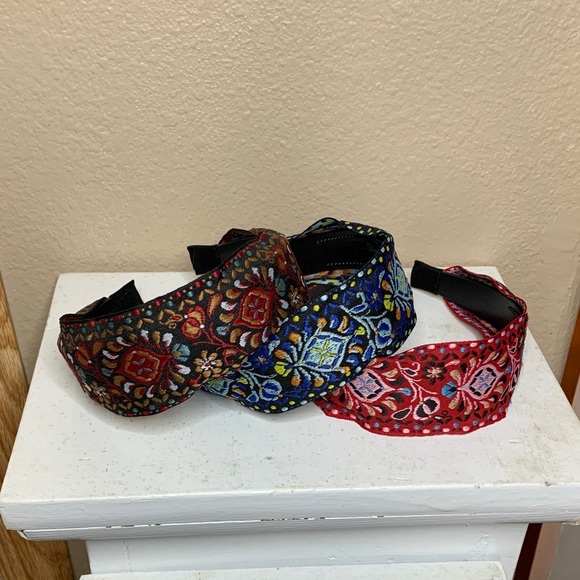 Colorful Embroidered Headbands Trio - Picture 4 of 5